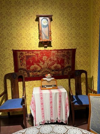 The interior of Elie Wiesel's childhood home - books, furniture and religious items are donated by local Jewish families. 