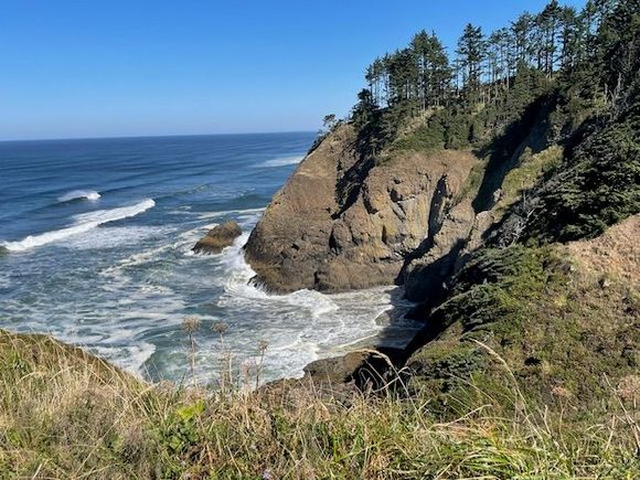 Looking down on the other side of the lighthouse, looking north.