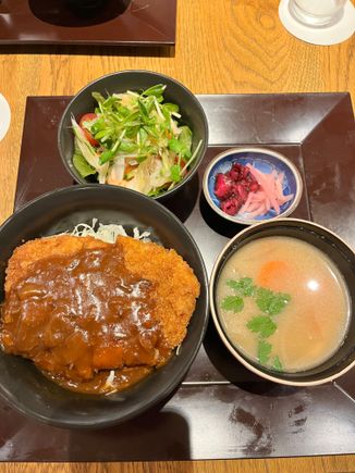 My katsu curry rice bOwl set dinner at the hotel restaurant 