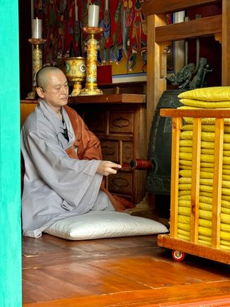 Another temple. Buddhist monks will repeatedly bang gongs or sticks to help focus thoughts.