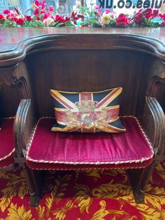 This might be King Charles chair. But I sat in it anyway. At Rules Restaurant in London. (One of London’s oldest restaurants, very elegant). 