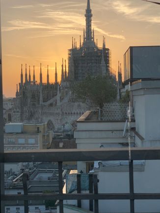 View from our rooftop bar of the Duomo