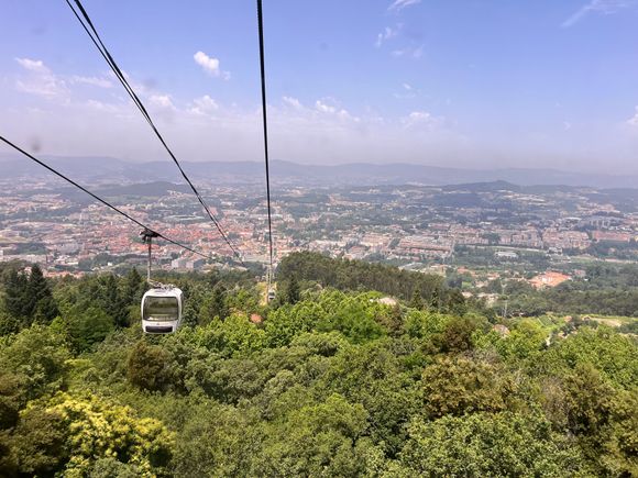 Heading back down in the cable car 