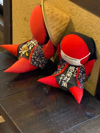 Sarubobo dolls, common to the Takayama region, and said to bring luck