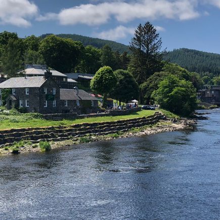 Lovely view from the bridge in Pitlochry