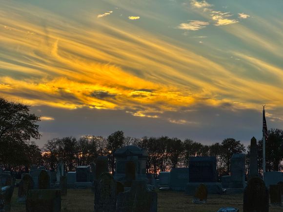 Cemeteries always make for good foreground.
