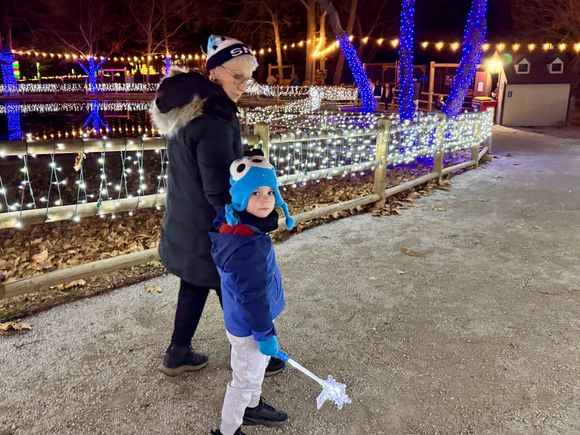 Yep, Ethan is with his bud, carrying his new light up wand!