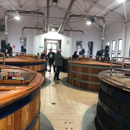 This is a guided tour that talks about steps involved - from fermentation to aging and bottling