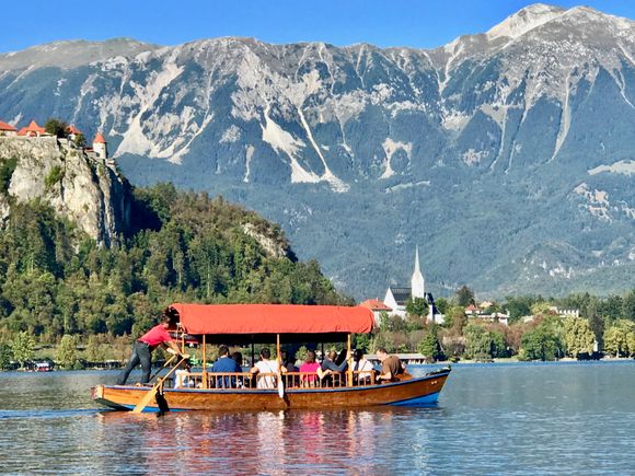 A pletna on Lake Bled