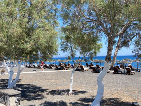 Black sand beach at Perissa
