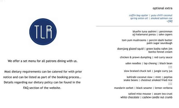Set menu, adventurous dining for us, fantastic way to explore food 