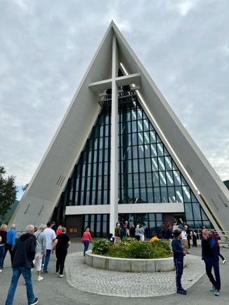 Famous Tromsø church. Tromsø is 200 miles north of the Arctic Circle.