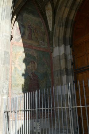 Frescoe outside the church