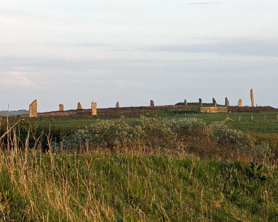The Ring of Brodgar in the late evening sun