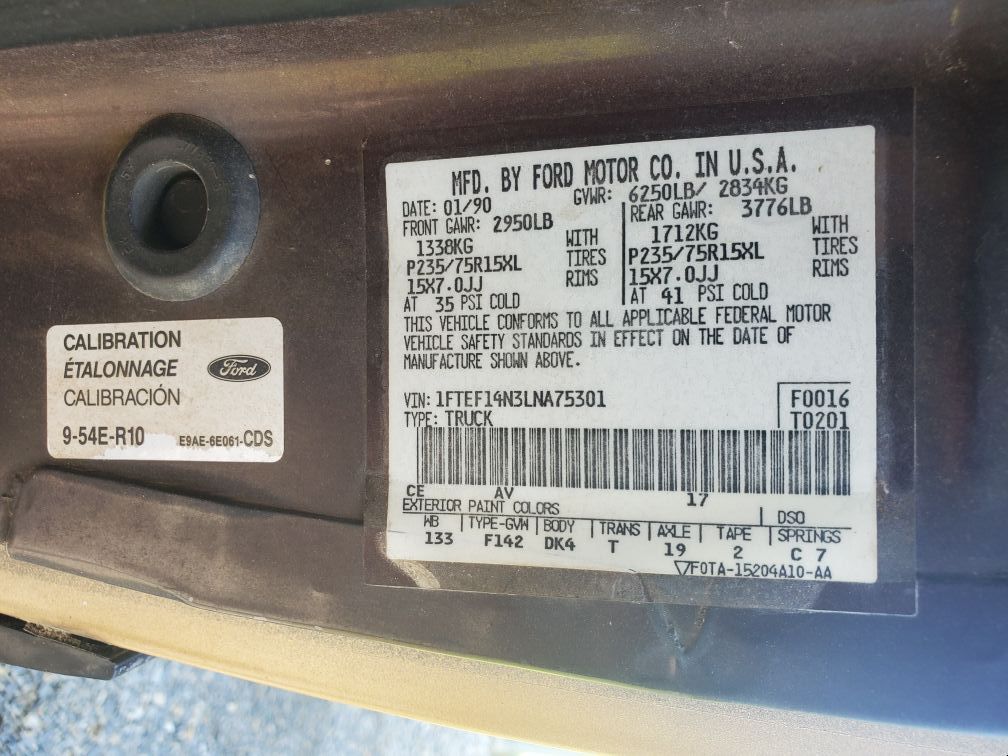 1990 F150 Lariat XLT TRANS CODE "T" Ford Truck Enthusiasts Forums