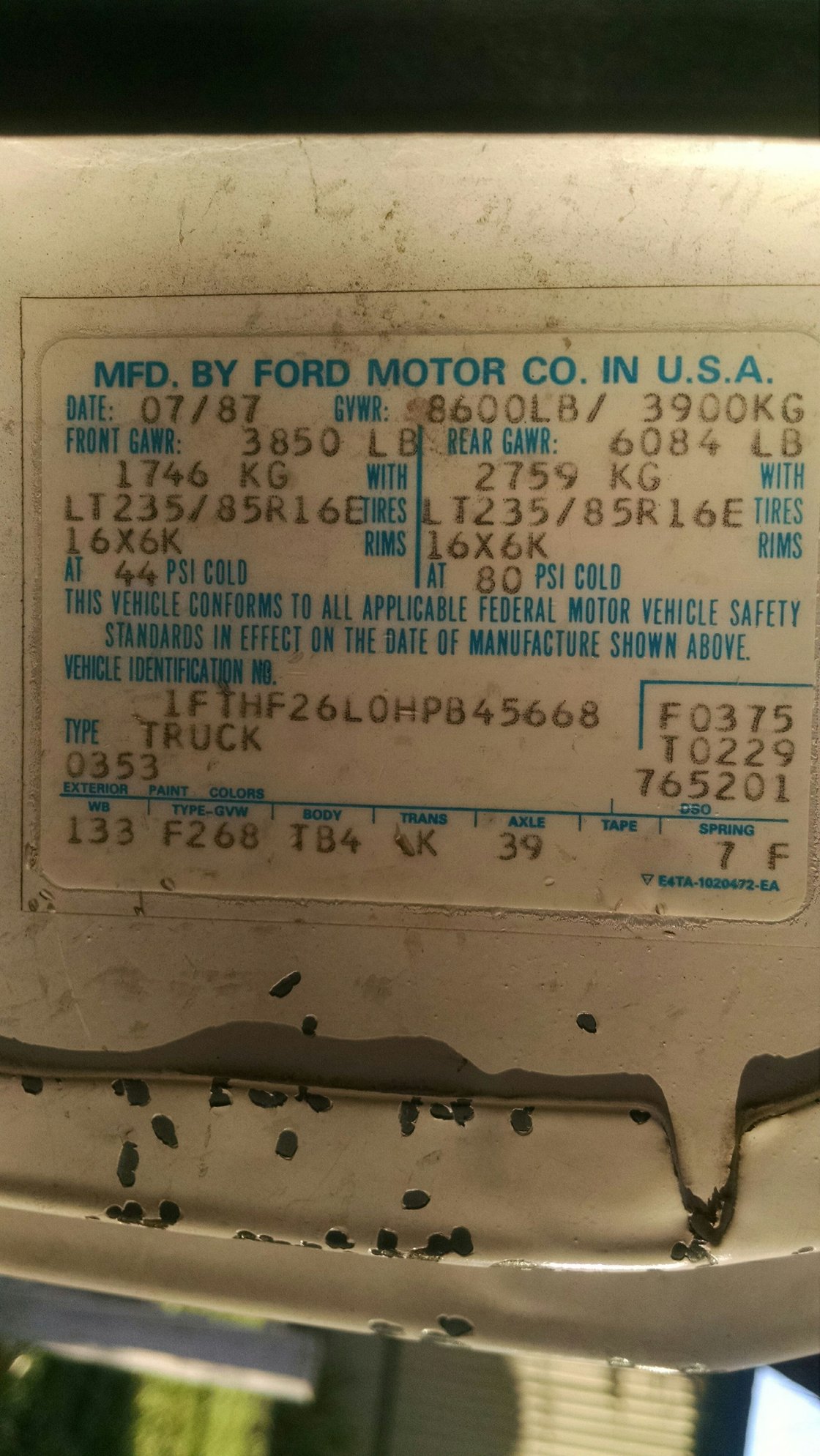 How To Find Ford Paint Code F150