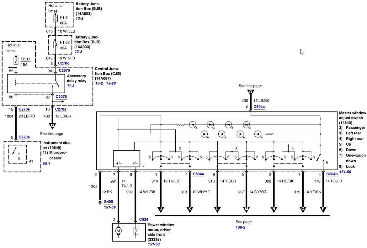 2004 Explorer Master window switch