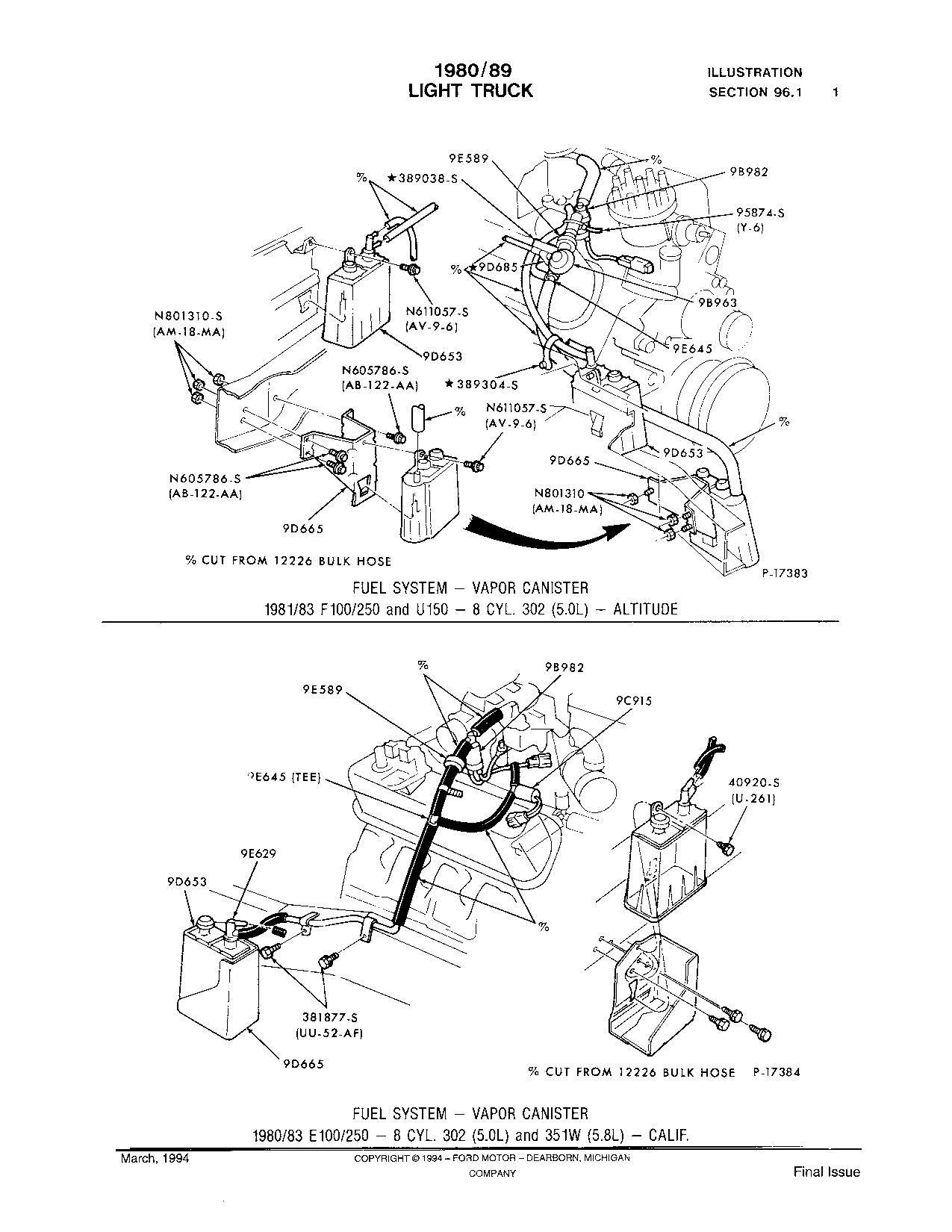 charcoal /vacuum canister hook up on a 81 f 100 Ford Truck