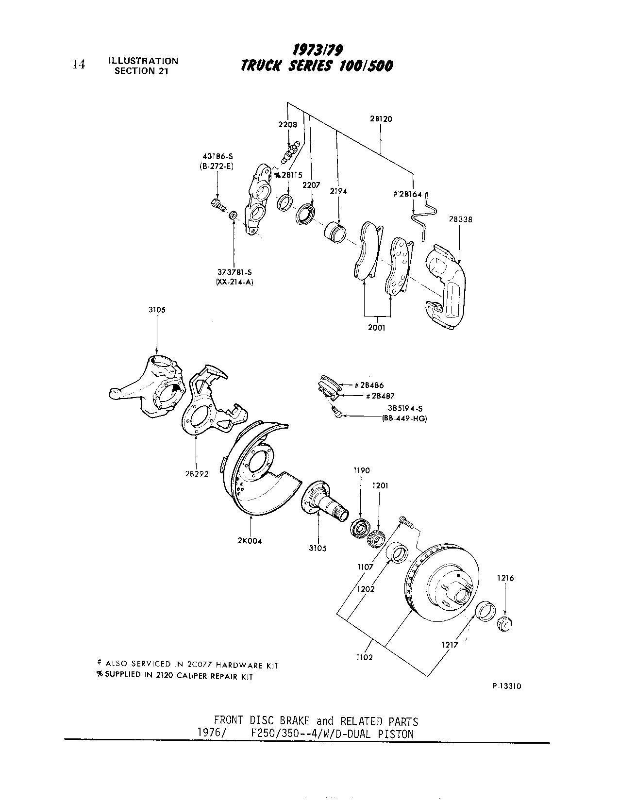 1 piston caliper to dual piston caliper conversion Ford Truck