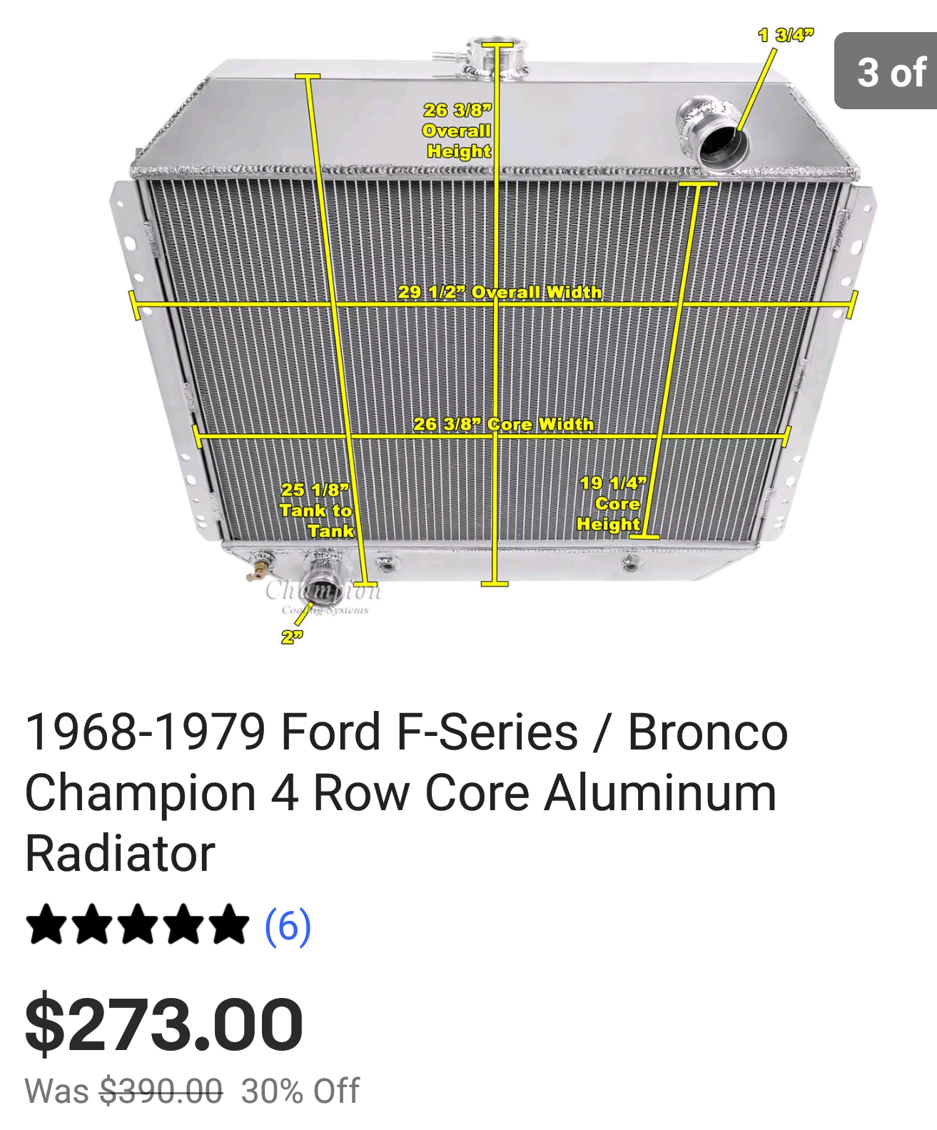 Adapting a 4 core v8 radiator to a 300? - Ford Truck Enthusiasts Forums