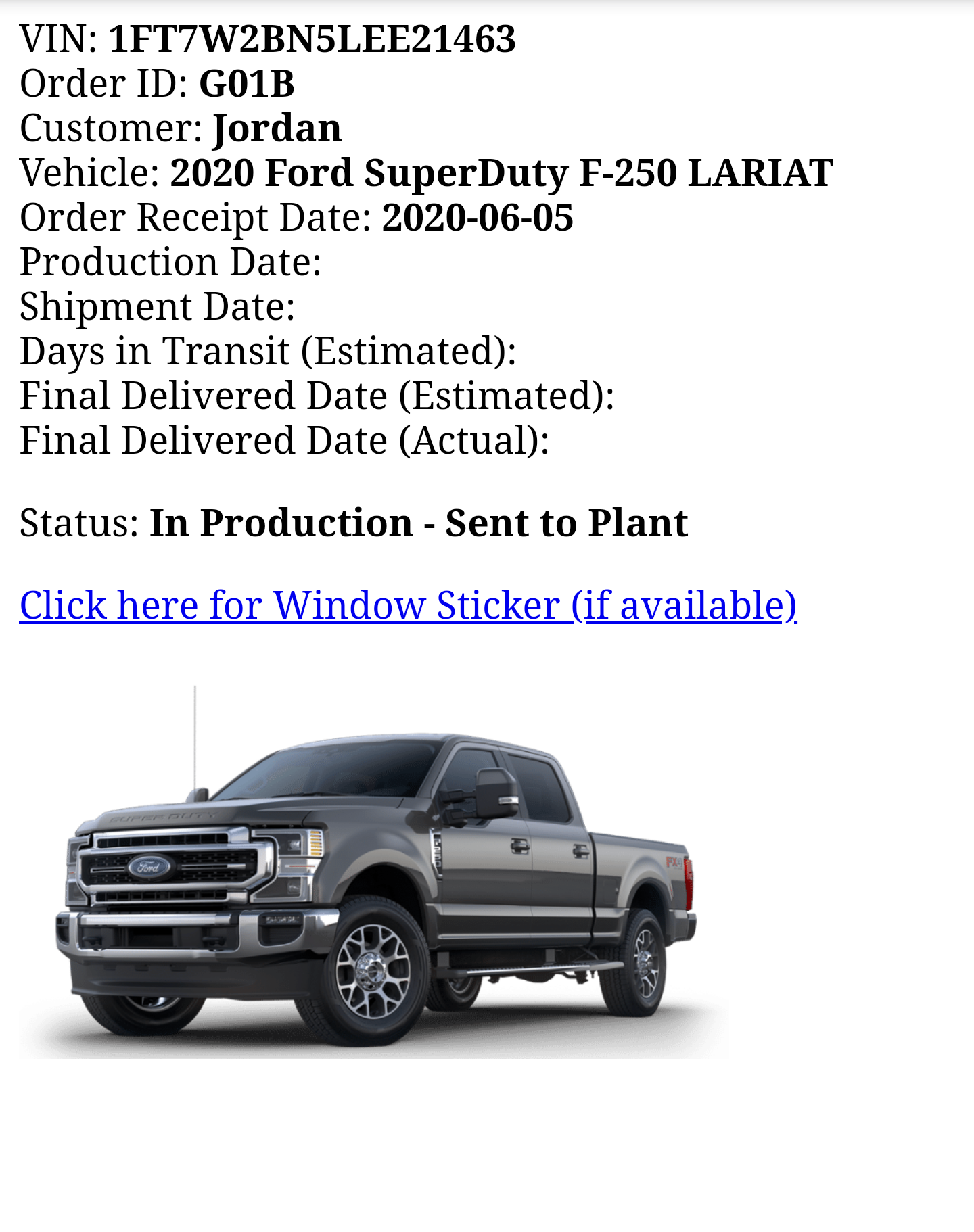 2020 Ford Super Duty Order Tracking. Please no off topic - Page 94