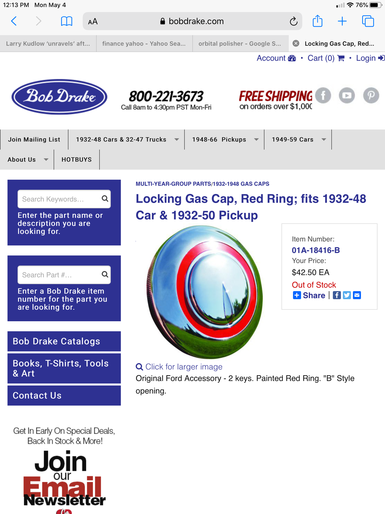 Miscellaneous - 1932-1950 Ford truck locking gas cap - New - All Years Ford All Models - Edgewood, WA 98372, United States