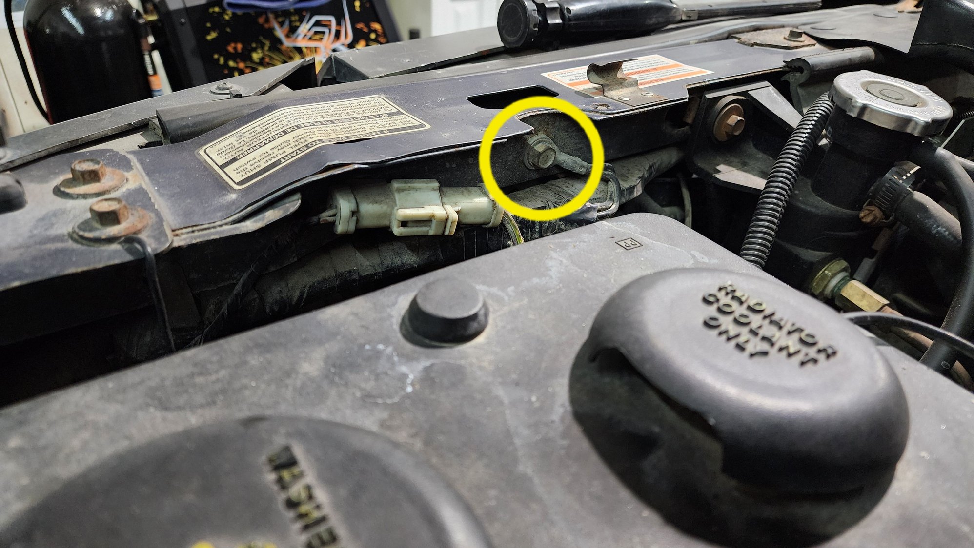 Location of the ground bolt