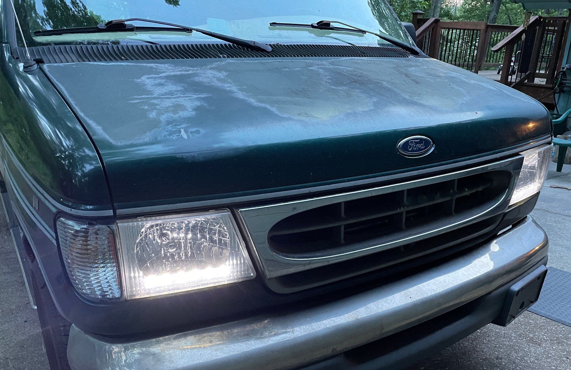 LED strips wired up as DRLs (done later in build)