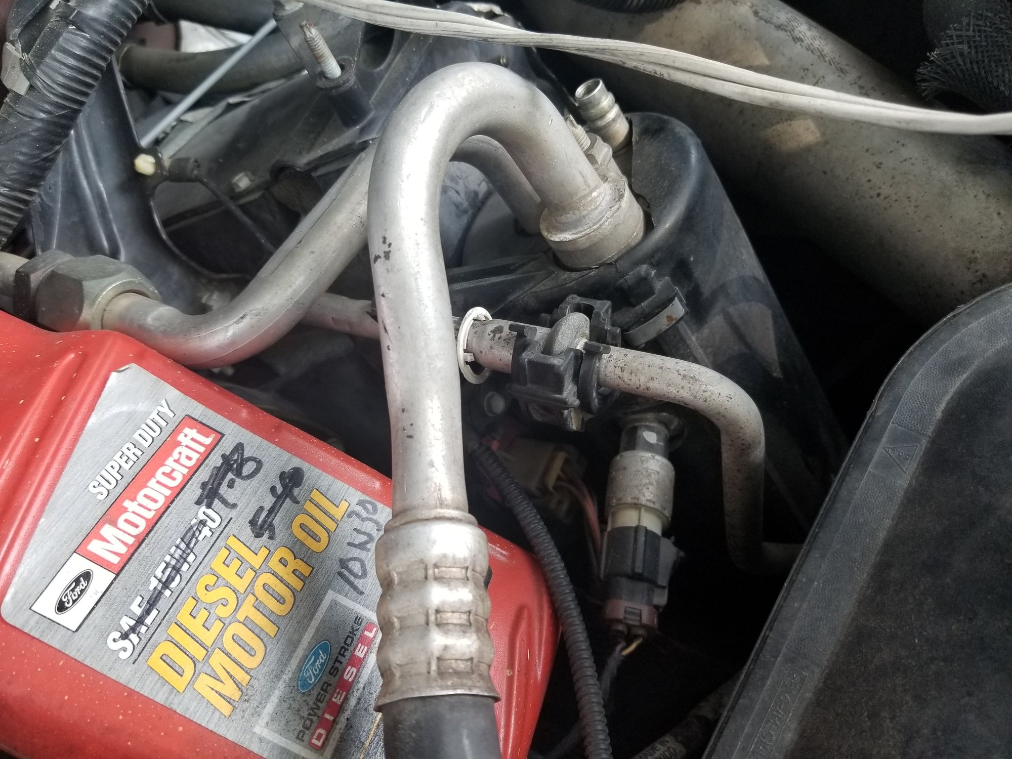 where is the post on the AC liquid line filter.. Ford Truck