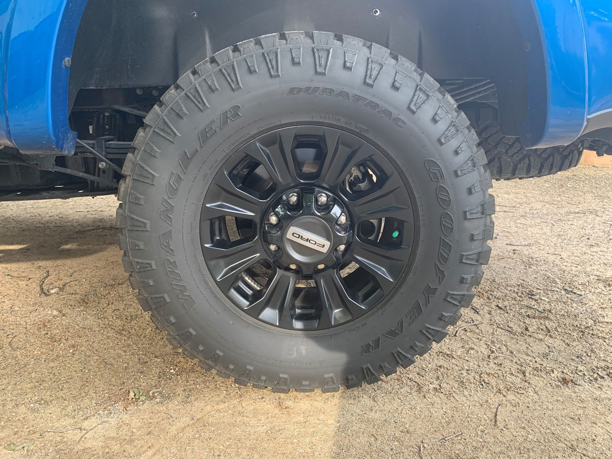 Wheels and Tires/Axles - Goodyear Duratrac Ford Tremor F250 F350 Wheels Tires - Used - 2005 to 2020 Ford F-250 Super Duty - 2005 to 2020 Ford F-350 Super Duty - Linden, MI 48451, United States