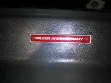 Silver Anniversary badging on dash,