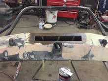 20in light bar cut hole with a cut off wheel and ground the edge smooth finished edge with reinforced water proof filler to sand and paint ready to have my bumper back on what do you guys think