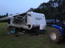 Needed the tractor to get the camper out of the mud!!!