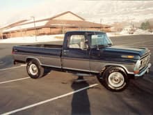 &quot;Old Blue&quot; - 1970 F-250 2x4, 390FE HP, 4 Speed T-18, Front Disc Conversion, Dealer A/C, Front/Rear Addco sway bars. Taken 1997