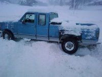 was busting through snow banks after we got 14.4 inches of snow and ended up getting stuck.