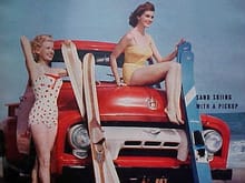 This is a cover of a 1954 Ford Truck CLues magazine showing a new stock '54.