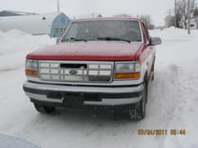 My ford with light snow covering