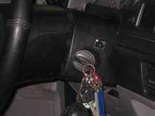 Key release and upper steering column cover from donor truck installed