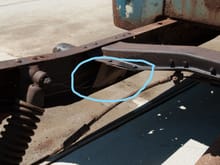 Driver side rear crossmember support.