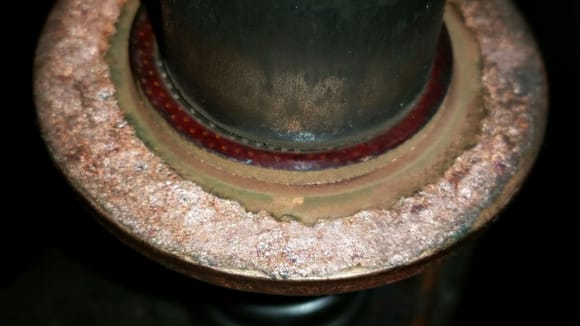Solenoid copper washer on plunger.