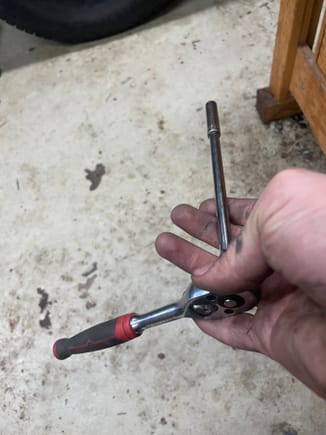 Used this 1/4 ratchet. About 7inches long. Thought I was gonna bust my knuckles. Oil pump drive will not turn either direction. 