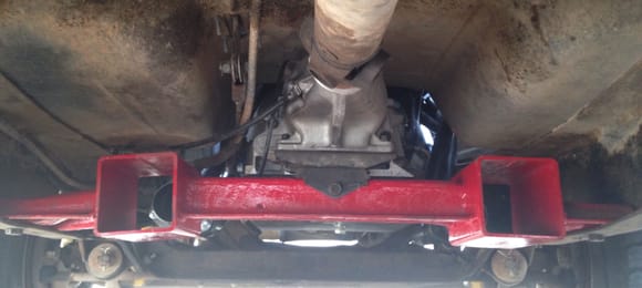 I painted it red cuz the new mufflers are red. I wanted it to kind of stand out to anyone who looks underneath.