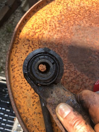 The bushing is a little warped around the outside and not serviceable, but again, not the worst in the world.