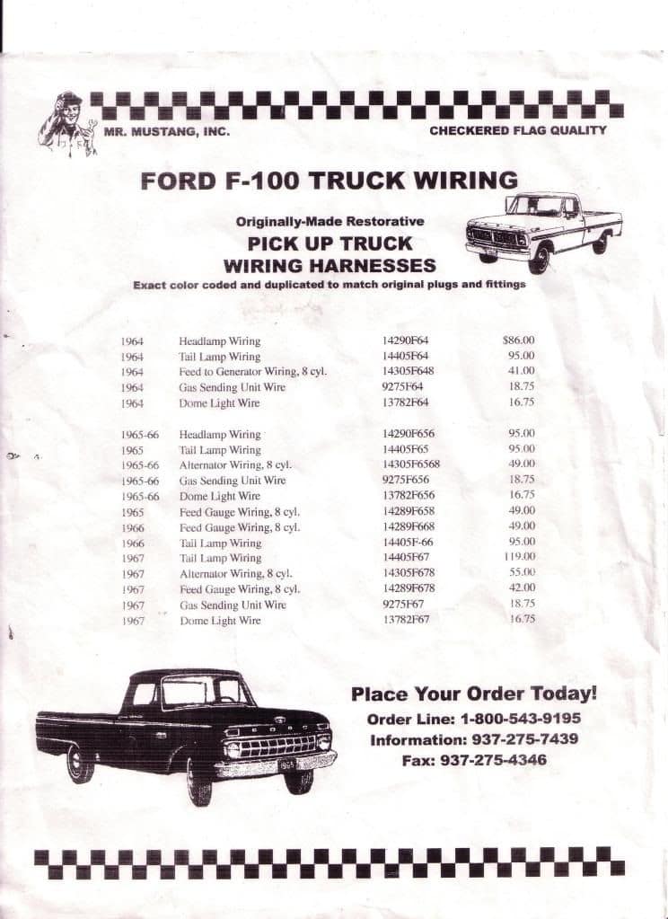 Need new wiring harness, 1965 F100SWB - Ford Truck Enthusiasts Forums