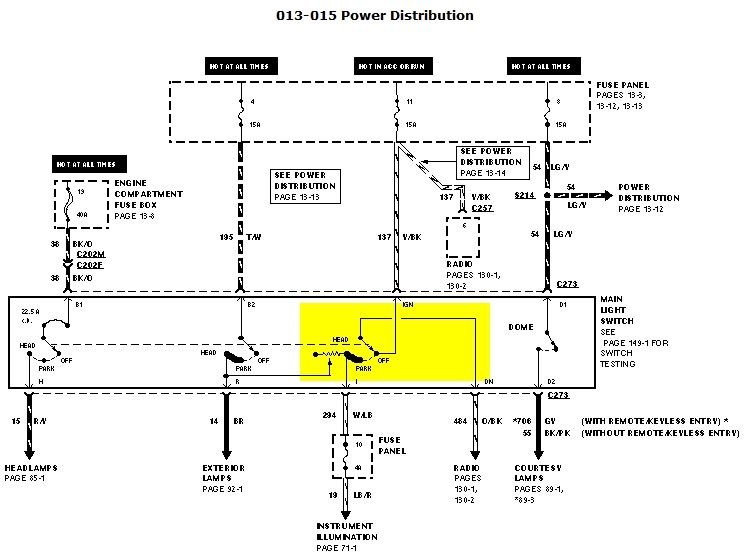 1996 Bronco Headlight Switch