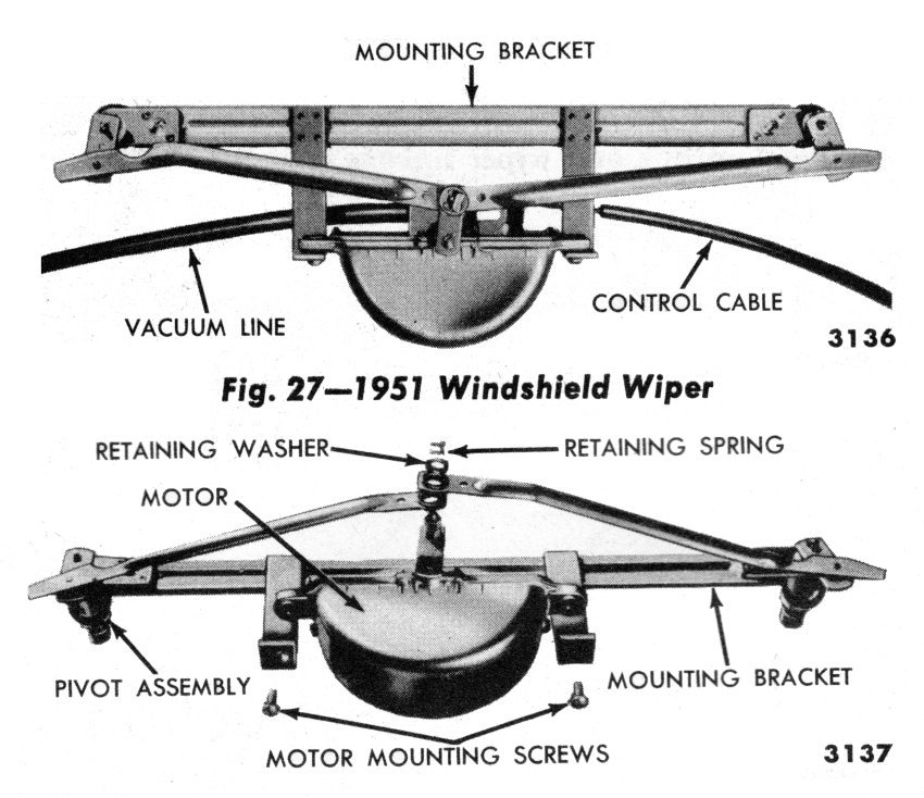 Vacuum operated windshield wipers