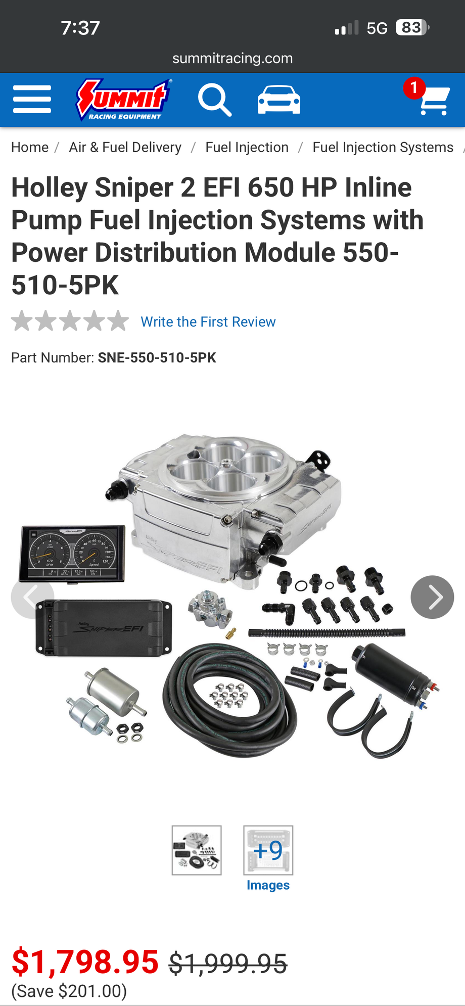 Engine - Intake/Fuel - Holley Sniper 2 complete system - brand new - New - All Years  All Models - Summerville, SC 29483, United States