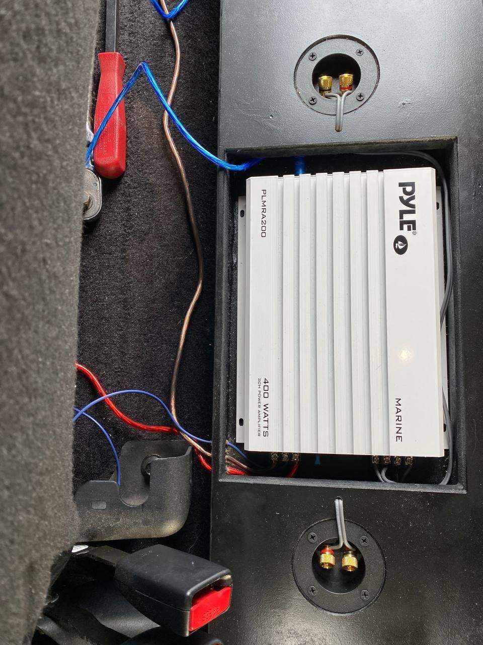 Ran the wires behind the rear seat. Added some pass throughs for power and jacks in hopes to avoid any wires catching on the seat.