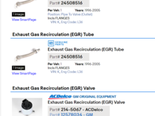 if you end up needing the EGR, i highly recommend OEM not the aftermarket junk. EGR valves are especially in this category. Somethings you can do whatever.. EGR valves for 3800 not so much