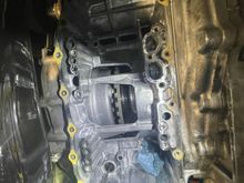 after valve body is removed, you can see up into the transmission including the CVT belt.